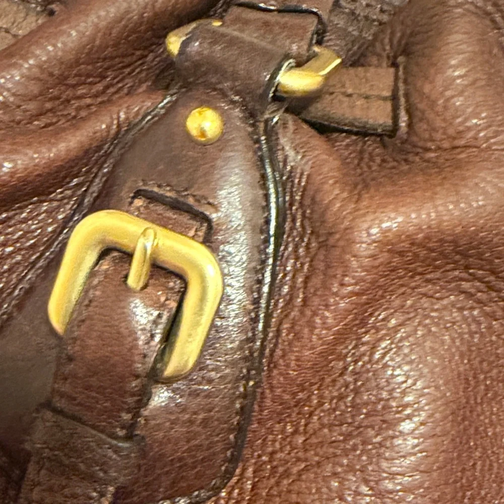 Prada Cervo Brown Pebbled Leather Tote - Picture 4 of 16